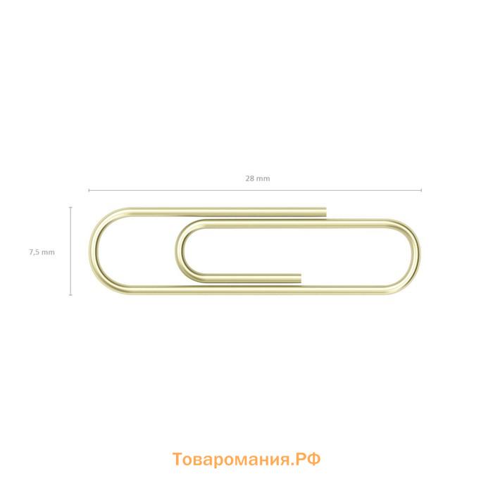 Скрепки канцелярские 28 мм, 100 штук, ErichKrause, омедненные, картонная упаковка