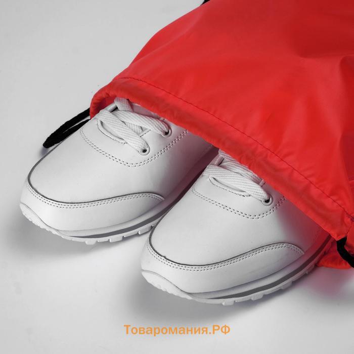 Мешок для обуви 420 х 340 мм, Calligrata "Стандарт", (мягкий полиэстер, плотность 210 D), красный