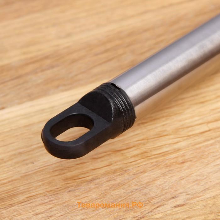 Тёрка «Помощник», 24 см, с ручкой, цвет серебряный, чёрный