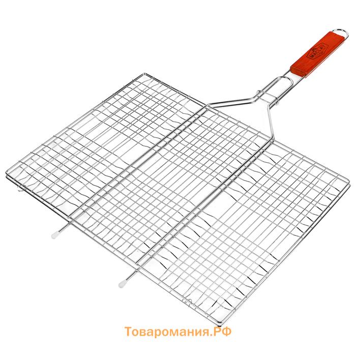 Решётка - гриль универсальная maclay, 30x40 см, хромированная сталь, для мангала