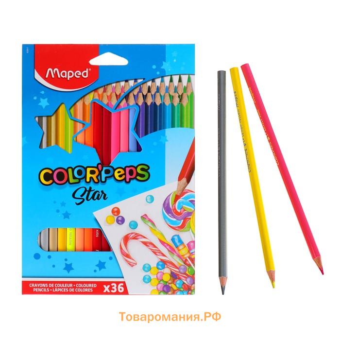 Карандаши трёхгранные, 36 цветов, Maped Color Peps