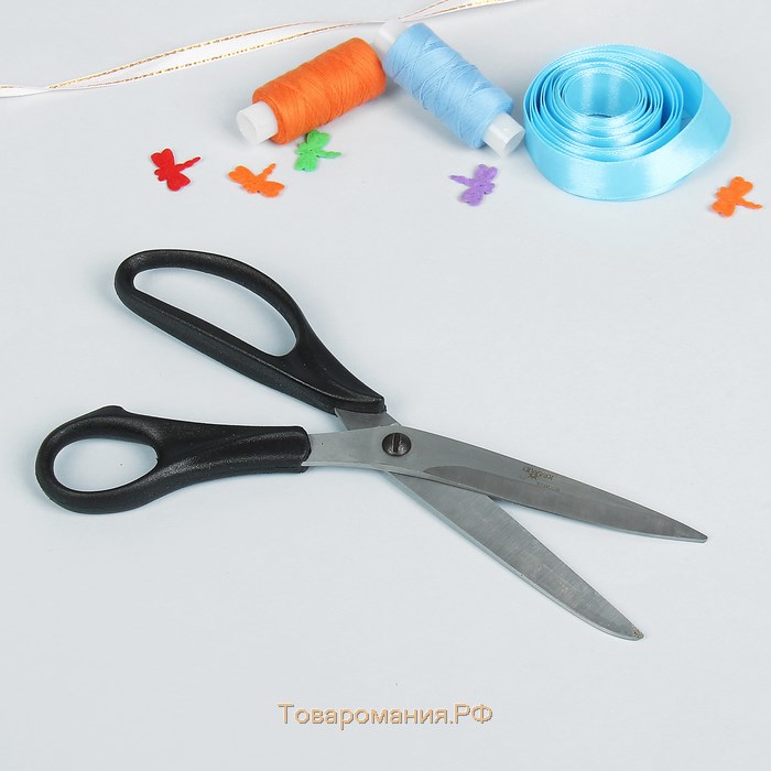 Ножницы портновские, скошенное лезвие, 8,5", 21,5 см, цвет МИКС