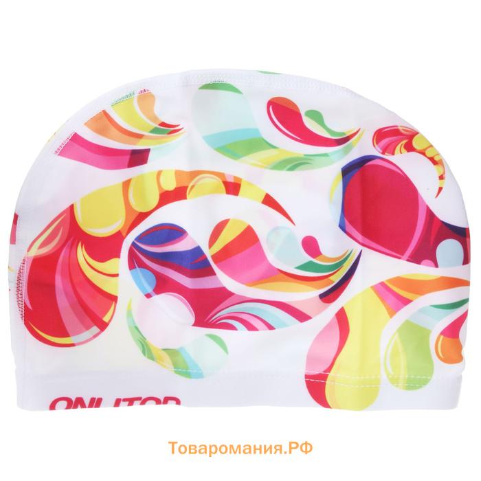 Шапочка для плавания взрослая ONLYTOP Swim Modern, тканевая, обхват 54-60 см