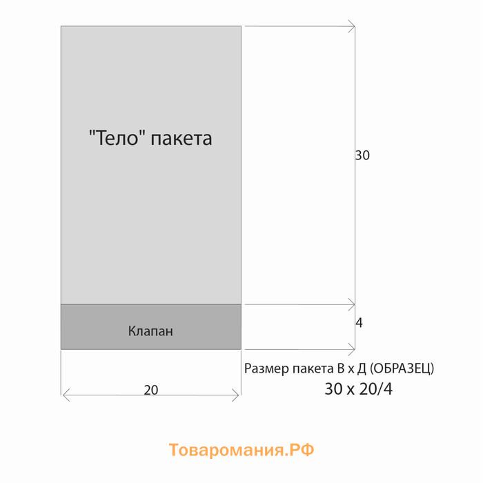 Пакет с липкой лентой, 21 х 30 х 4 см