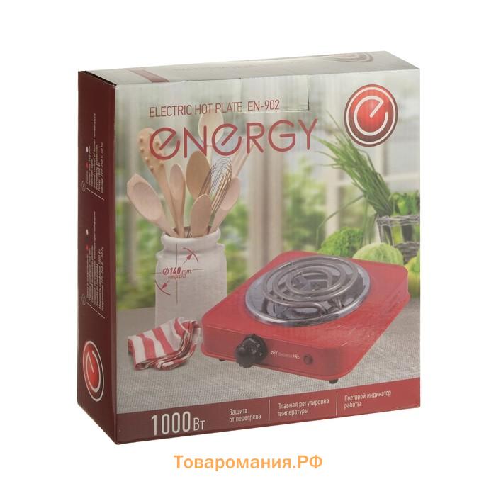 Плитка электрическая ENERGY EN-902R, 1000 Вт, 1 конфорка, красная