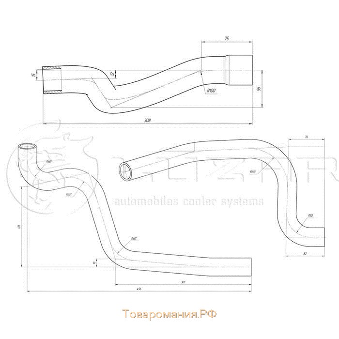 Комплект патрубков охлаждения Гранта AT Lada 2190-1303025, LUZAR LPK 01192