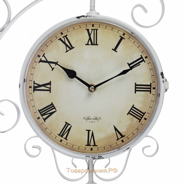 Часы настенные двусторонние, на подвесе "Мерано", дискретный ход, d-24 см, 46 х 29 см, 1 АА