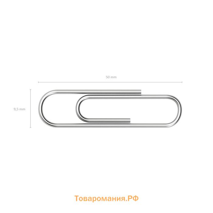 Скрепки канцелярские 50 мм, 100 штук, ErichKrause, оцинкованные, картонная упаковка