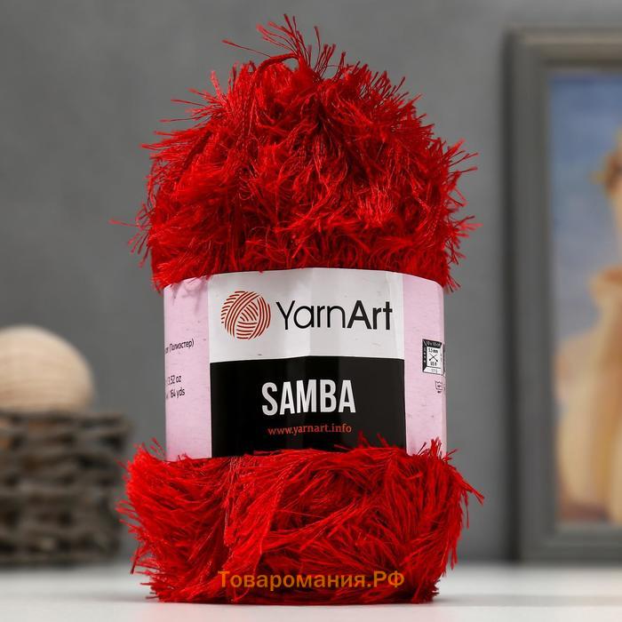 Пряжа для вязания спицами, крючком YarnArt, Samba, травка, 100% полиэстер, 150 м/100 г, (2026 алый)