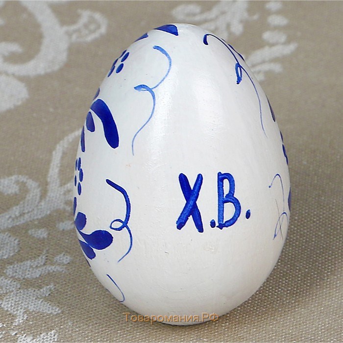 Яйцо «Гжель», белое, 7 см