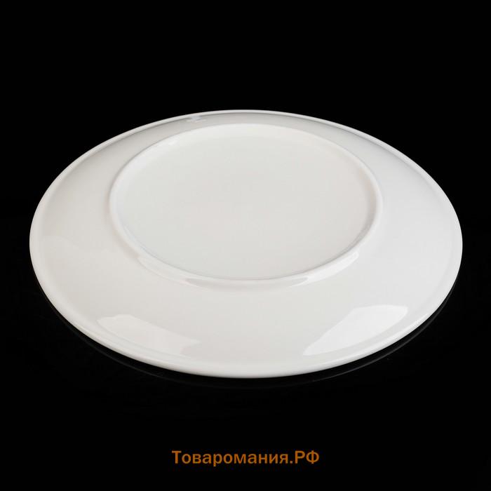 Тарелка  White Label, d=25 см, фарфор, белая