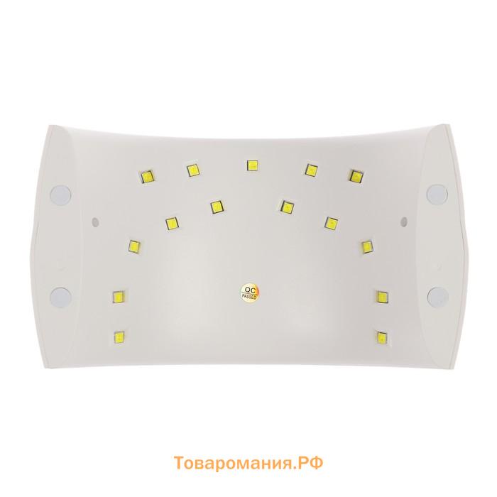 Лампа для гель-лака LUF-20, UV/LED, 24 Вт, 15 диодов, таймер 30/60 с, USB, белая