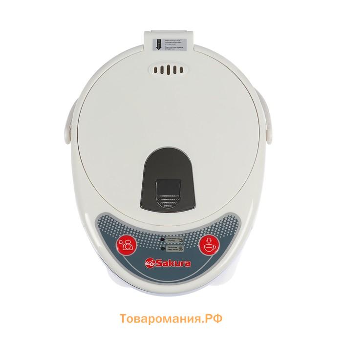 Термопот Sakura SA-315WM, 750 Вт, 5 л, нержавеющая сталь, белый