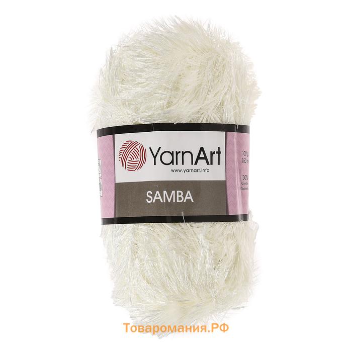 Пряжа для вязания спицами, крючком YarnArt, Samba, травка, 100% полиэстер, 150 м/100 г, (830 молочный)