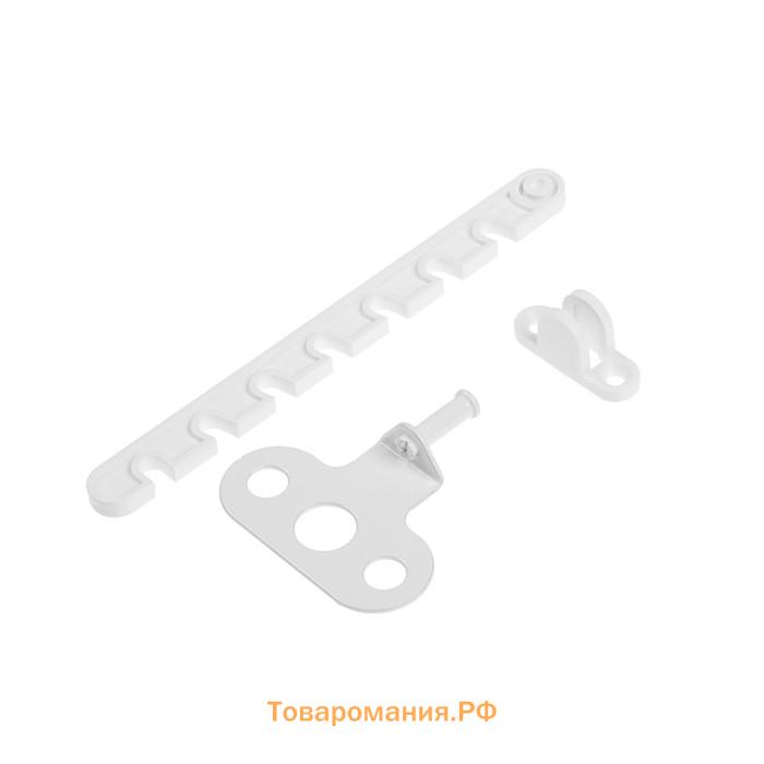 Ограничитель открывания окна ТУНДРА, пластиковый, L=165 мм, белый, 1 шт.