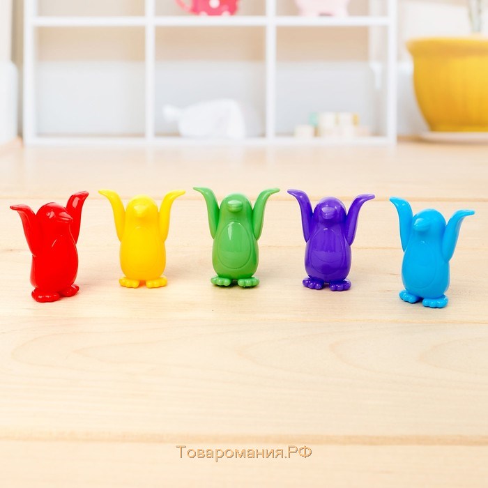 Настольная игра на ловкость «Давай хватай», 5 разноцветных пингвинов