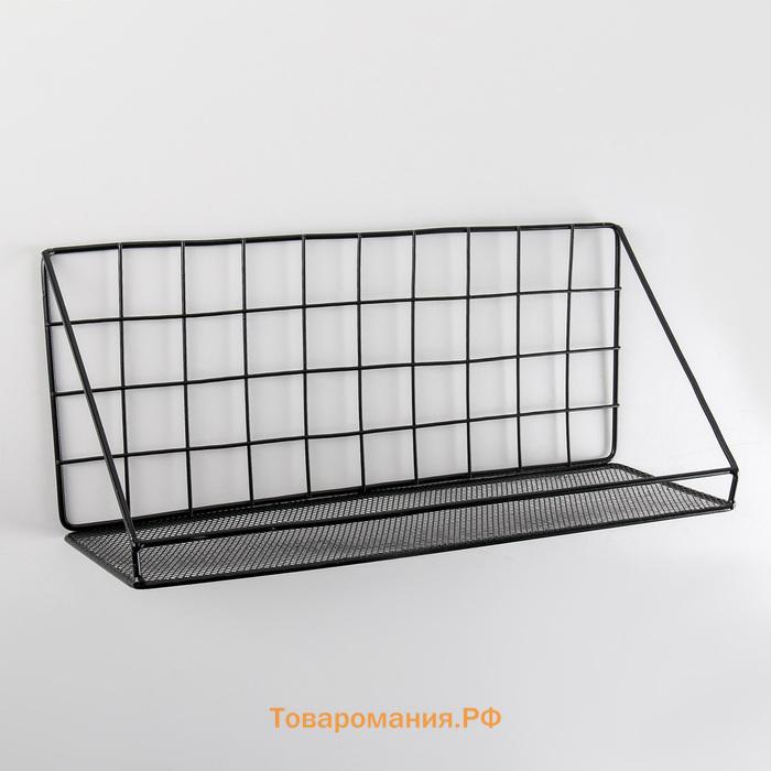 Полка для кухни «Лофт», 35×12×15,5 см, цвет чёрный