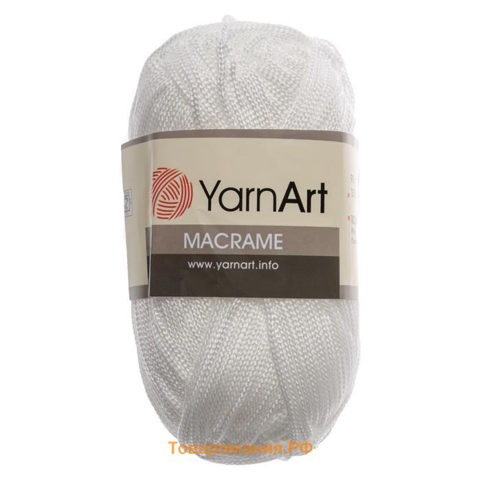 Пряжа для вязания спицами, крючком YarnArt, «Macrame Макраме», 100% полиэстер, 130 м/90 г, (154 белый)