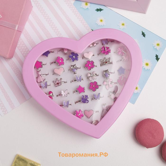 Кольцо детское Выбражулька «Ассорти для девочек», форма МИКС, МИКС, безразмерное