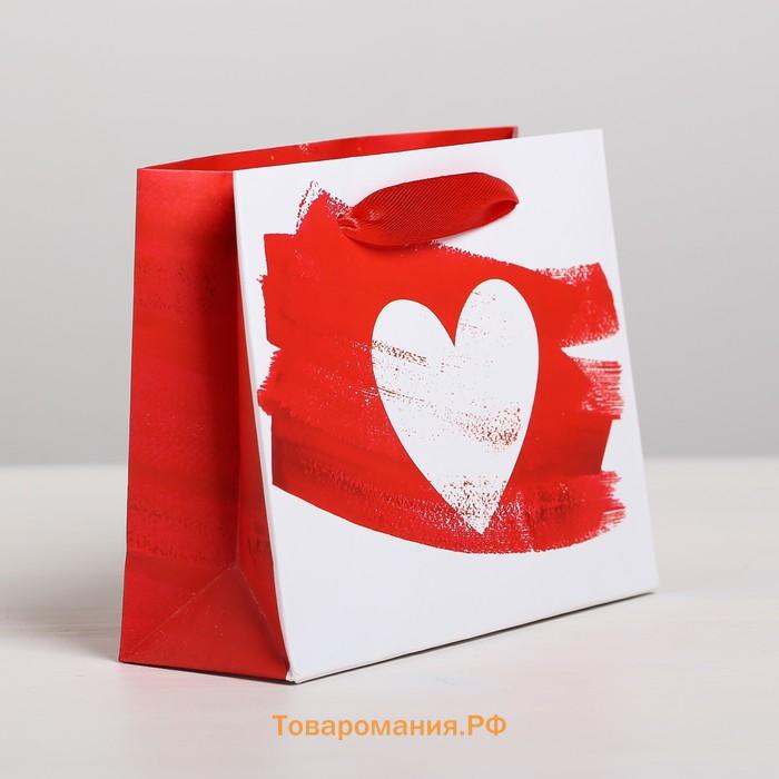 Пакет подарочный ламинированный горизонтальный, упаковка, «Love», S 15 x 12 х 5,5 см