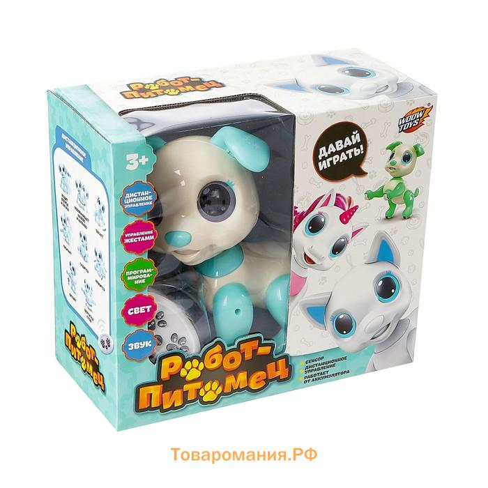 Робот собака радиоуправляемый «Питомец» WOOW TOYS, на пульте управления, интерактивный: звук, свет, танцующий, на аккумуляторе, бирюзовый