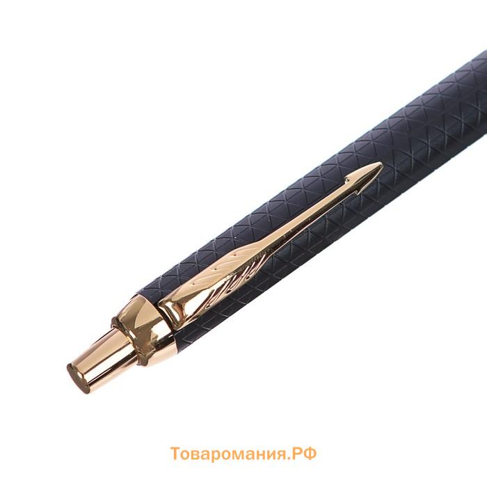 Ручка шариковая Parker IM Premium K323 Black GT M, корпус из нержавеющей стали, синие чернила (1931667)