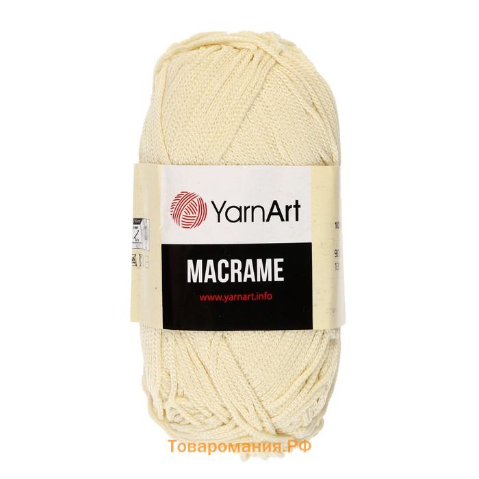 Пряжа для вязания спицами, крючком YarnArt, «Macrame Макраме», 100% полиэстер, 130 м/90 г, (137 молочный)