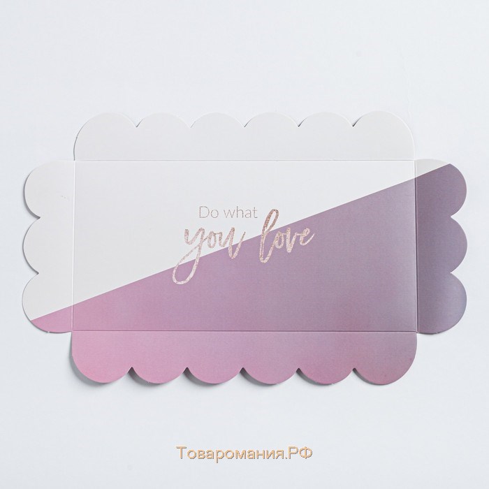 Коробка для печенья, кондитерская упаковка с PVC крышкой, Do what you love, 21 х 10.5 х 3 см