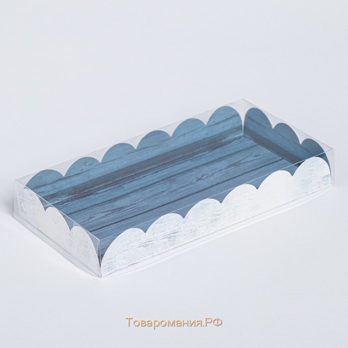 Коробка для печенья, кондитерская упаковка с PVC крышкой, «Вкусно», 21 х 10.5 х 3 см