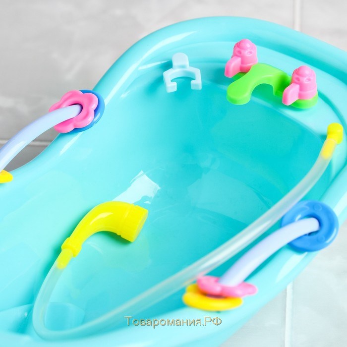 Набор резиновых игрушек для ванны «Пупс в ванне», с пищалкой, 5 шт, цвет МИКС, Крошка Я