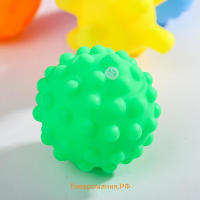 Набор развивающих тактильных мячиков «Космос», с пищалкой, 5 шт, Крошка Я
