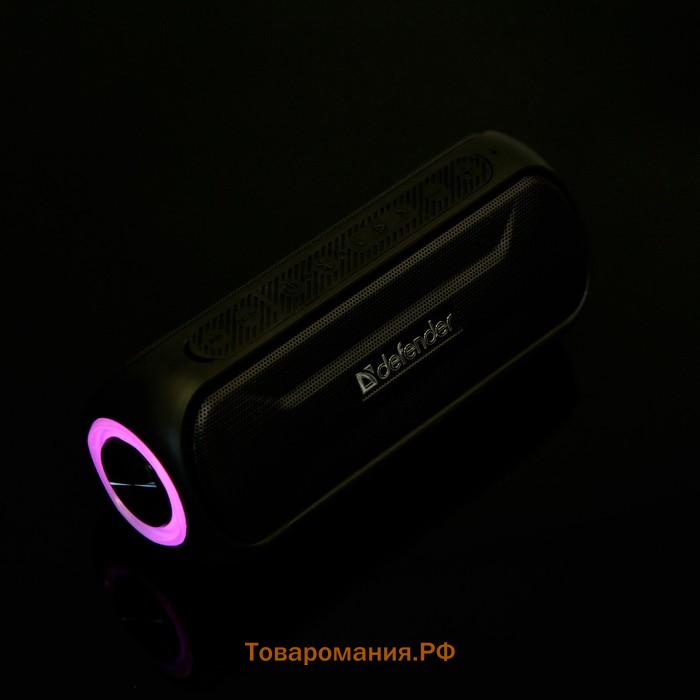 Портативная колонка Defender Enjoy S1000, 20 Вт, Bluetooth 4.2, 2000 мАч, подсветка, чёрная