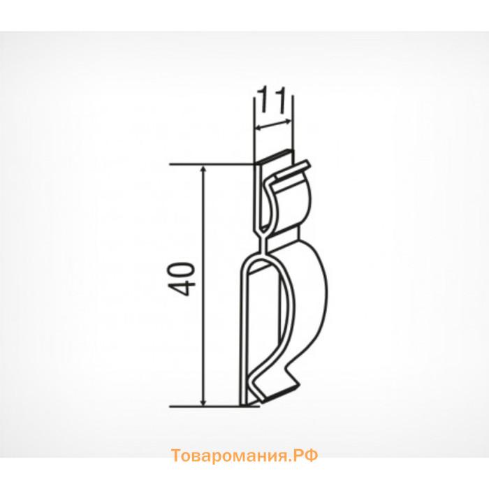 Ценникодержатель-клипса универсальная, 1,1×1,1×4 см, прозрачная