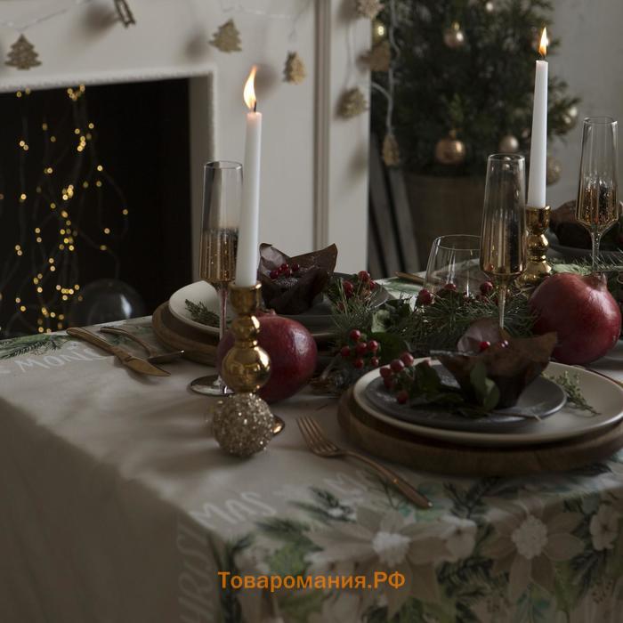 Скатерть новогодняя "" Beautiful Сhristmas 149х250см c ГМВО, 100%хл, 190 г/м2