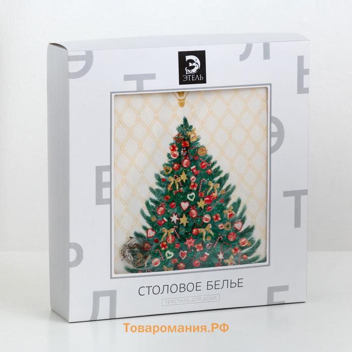 Скатерть новогодняя   "Golden Christmas" Скатерть новогодняя 150*110 +/-3см с ГМВО, 100%хл, 190г/м2