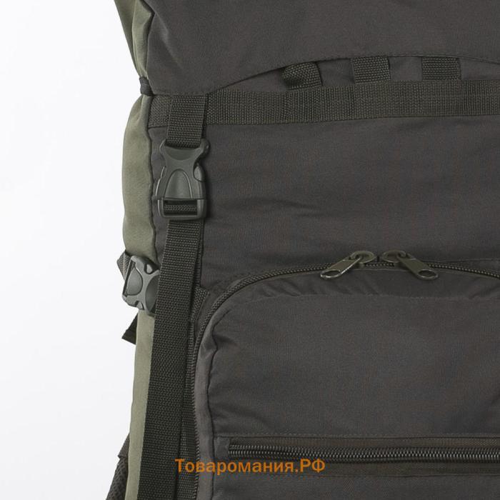 Рюкзак туристический, 80 л, отдел на шнурке, наружный карман, 2 боковых кармана, цвет олива