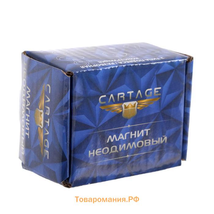 Магнит неодимовый Cartage с крючком для авто, d 48 мм, сцепление 37 кг