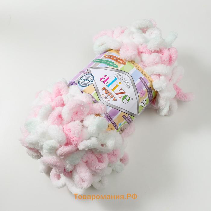 Плюшевая пряжа для вязания руками ALIZE, Puffy color, 100 % микрополиэстер, 9 м/100 г, (6052)