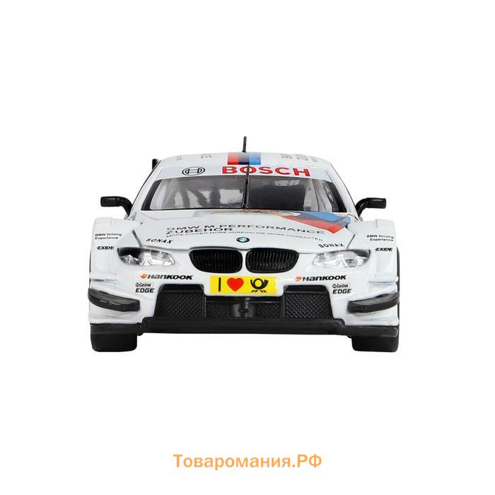 Машина металлическая BMW M3 DTM 1:32, инерция, световые и звуковые эффекты, открываются двери, цвет белый