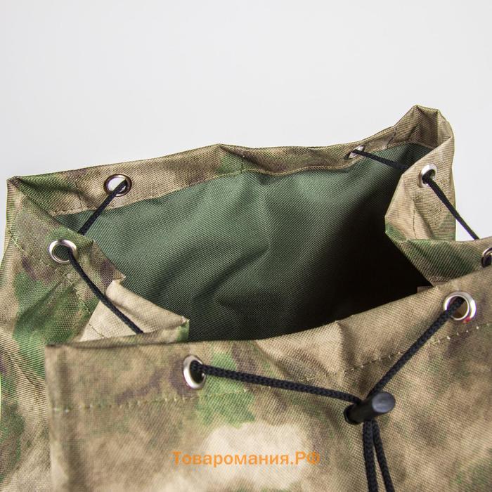 Рюкзак туристический, 55 л, отдел на шнурке, 3 наружных кармана, цвет зелёный