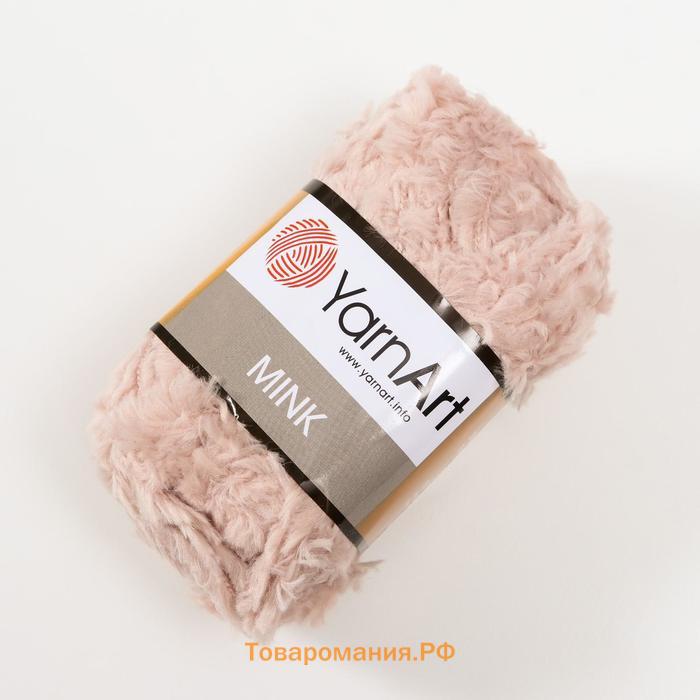 Пушистая пряжа для вязания спицами, крючком YarnArt, Mink, 100% полиамид, 75 м/50 г, (331 бежевый)