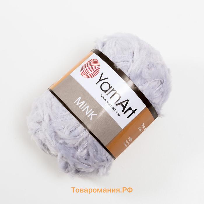 Пушистая пряжа для вязания спицами, крючком YarnArt, Mink, 100% полиамид, 75 м/50 г, (334 кристалл)