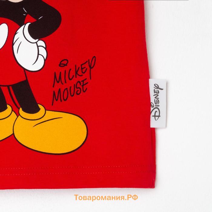 Футболка детская Mickey Микки Маус, рост 86-92, красный