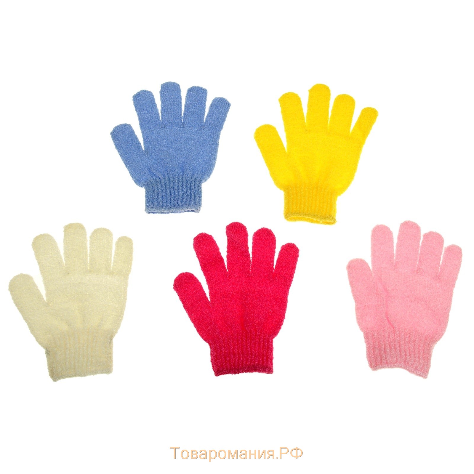 Мочалка-перчатка массажная, 14×18 см, однотонная, цвет МИКС