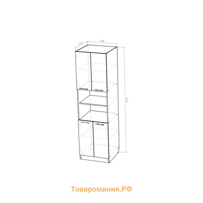 Пенал Лариса 600х570х2140 с 4 дверцами  белый/латте