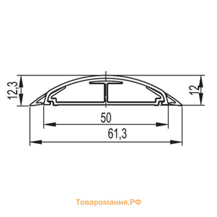 Кабель-канал напольный DKC CSP-F G, 2 м, 50х12 мм, светло-серый