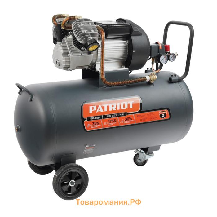 Компрессор масляный Patriot Professional100-400, 2200 Вт, 400 л/мин, 100 л, 8 бар, "елочка"