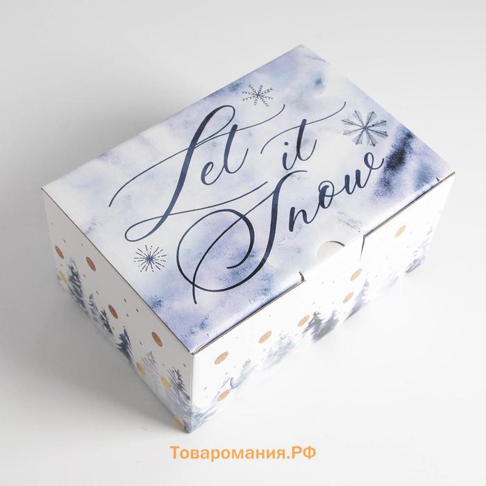 Коробка подарочная новогодняя складная «Let it snow», 22 х 15 х 10 см, Новый год