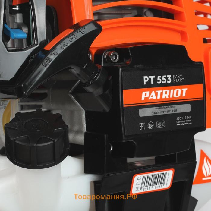 Триммер бензиновый PATRIOT PT553, 2.2 кВт, 3 л.с, 8000 об/мин, скос 44/25.5 см, леска/нож
