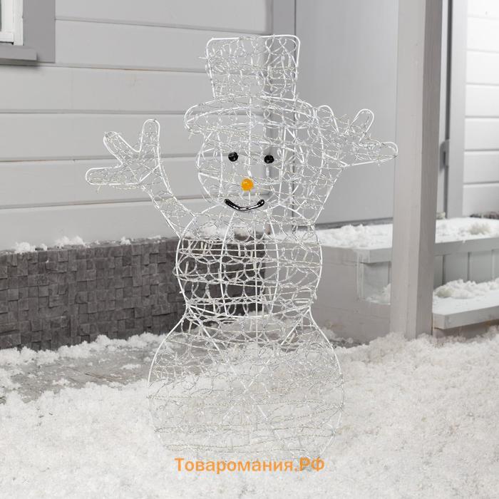 Светодиодная фигура «Снеговик» 65 × 90 × 20 см, металл, 31 В, свечение белое